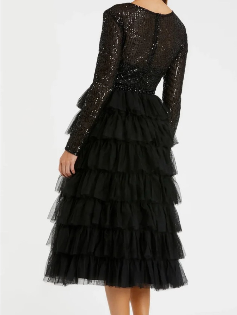 Mac Duggal Ieena Black Midi Dress - Picture 3 of 4